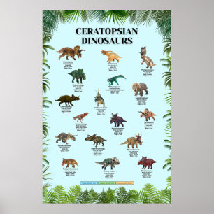 Affiche dinosaures de Ceratopsis
