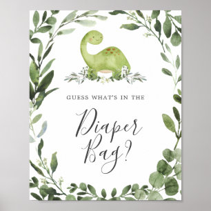 Affiche Dinosaures devine ce qu'il y a dans le sac à couch