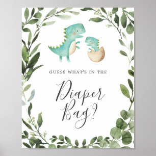 Affiche Dinosaures devine ce qu'il y a dans le sac à couch