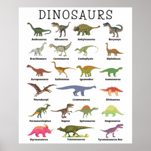 Affiche Dinosaures Imprimer, Papier d'affiche de valeur (M