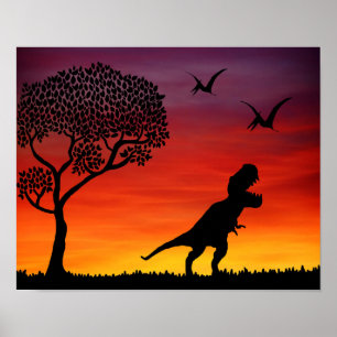 Affiche Dinosaures jurassiques