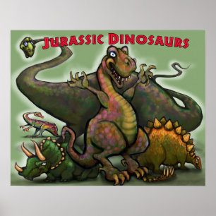 Affiche Dinosaures jurassiques