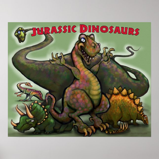 Affiche Dinosaures jurassiques (Devant)