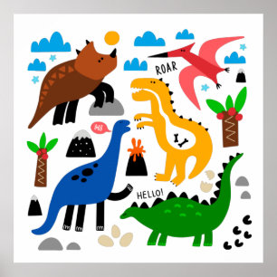 Affiche Dinosaures motif transparent