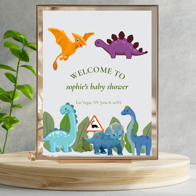 Affiche Dinosaurs Crossing, Pterodactyl, Welcome Sign (Créateur téléchargé)
