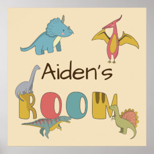 Affiche Dinosaurs Kid's Name Personalized