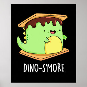 Affiche Dinosmore Funny Dinosaur Pun Dark BG