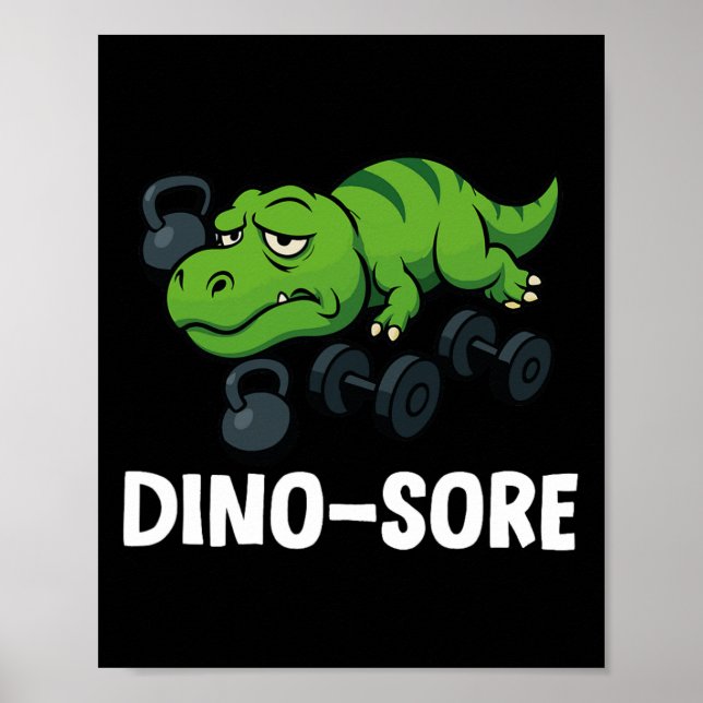 Affiche Dinosore Funny T-rex Gym Workout  (Devant)