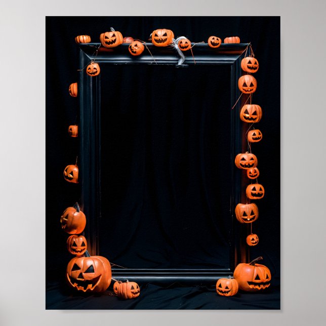 Affiche d'invitation blanche Halloween #1 (Devant)