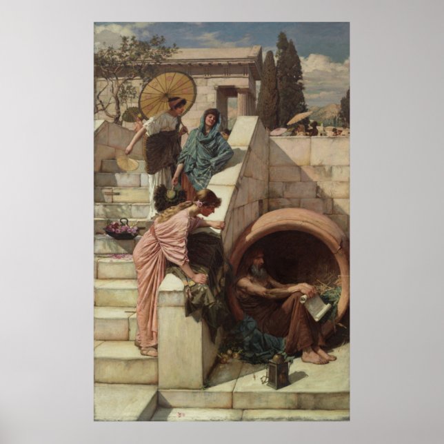 Affiche Diogenes par John William Waterhouse (Devant)