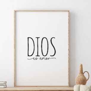 Affiche Dios es amor, verset de la Bible en espagnol