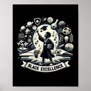 Affiche Diplômation d'Excellence Noire Mois de l'Histoire