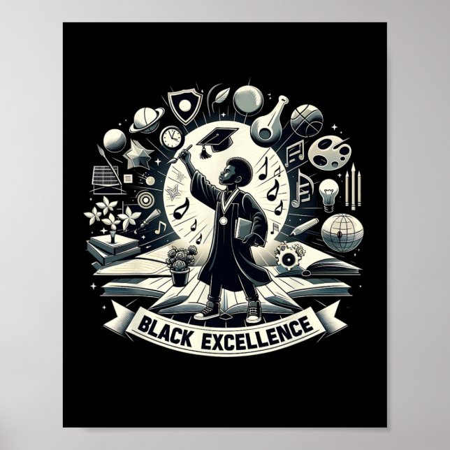 Affiche Diplômation d'Excellence Noire Mois de l'Histoire  (Devant)