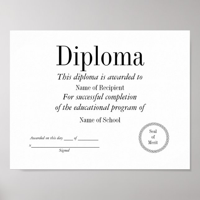 Affiche Diplôme (Devant)