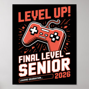 Affiche Diplômé 2026 Promotion De 2026 Drôle Gamer Graduat