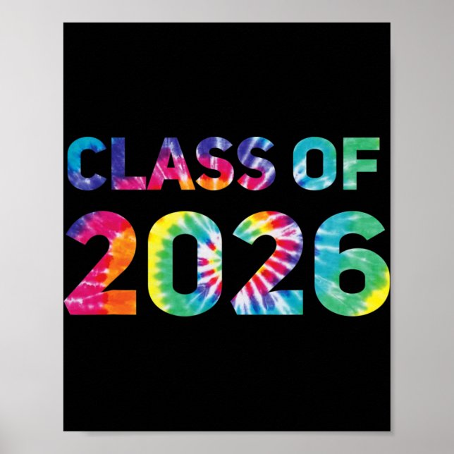 Affiche Diplômé 2026 Tye Dye de la promotion 2026 de lycée (Devant)