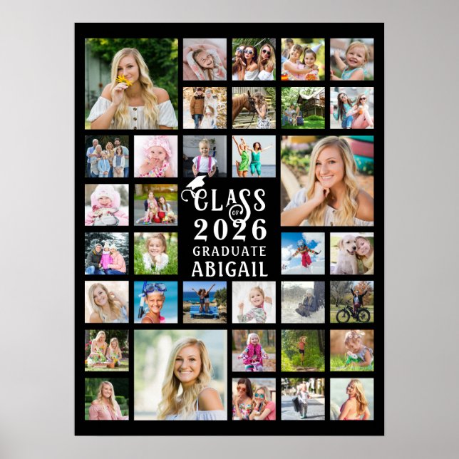 Affiche Diplômé 35 Collage de photos Promotion de Année (Devant)