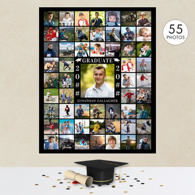 Affiche Diplôme 55 Collage de photos Personnalisé (Créateur téléchargé)
