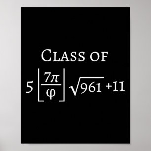 Affiche Diplômé de 2026 geek en maths drôle remise de dipl