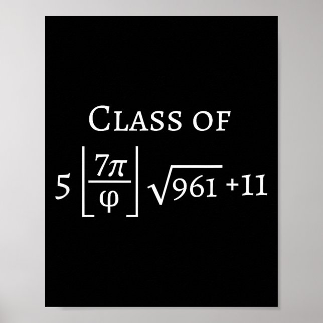 Affiche Diplômé de 2026 geek en maths drôle remise de dipl (Devant)