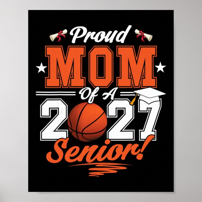 Affiche Diplômé de 2026 Mère fière d'un basketteur senior  (Devant)