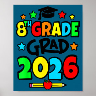 Affiche diplômé de 8e année 2026 fin de 8e année