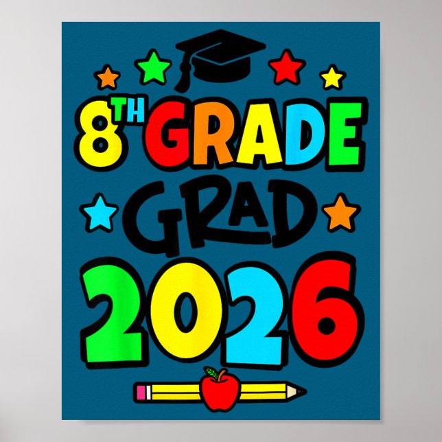 Affiche diplômé de 8e année 2026 fin de 8e année  (Devant)