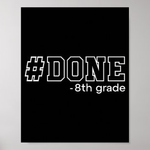 Affiche Diplômé de 8e année de fin d'études huitième année