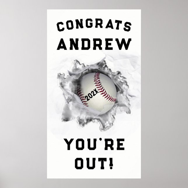 Affiche Diplômé de baseball 2026 (Devant)