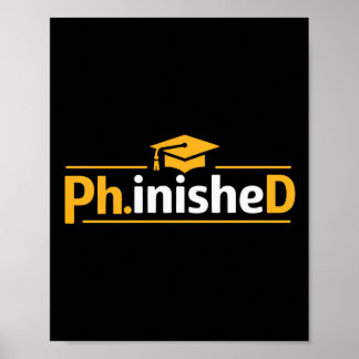 Affiche Diplôme de doctorat drôle 2026 Doctorat terminé Pr