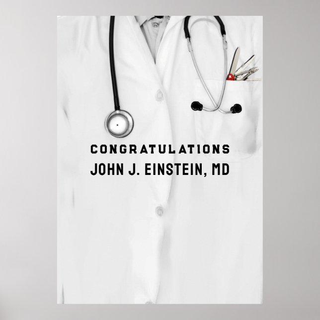Affiche Diplôme de doctorat Médicale personnalisé (Devant)