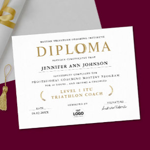 Affiche Diplôme de fin d'études Simple Chic Blanc Récompen