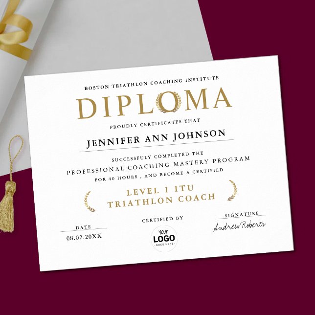Affiche Diplôme de fin d'études Simple Chic Blanc Récompen (Créateur téléchargé)