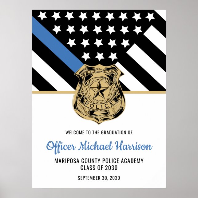 Affiche Diplômé de la police Thin Blue Line Exécutif de la (Devant)