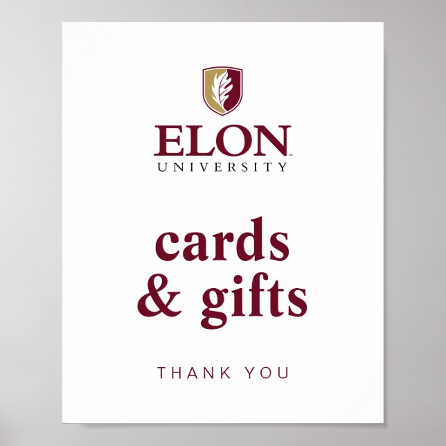 Affiche Diplôme de l'Université Elon (Devant)
