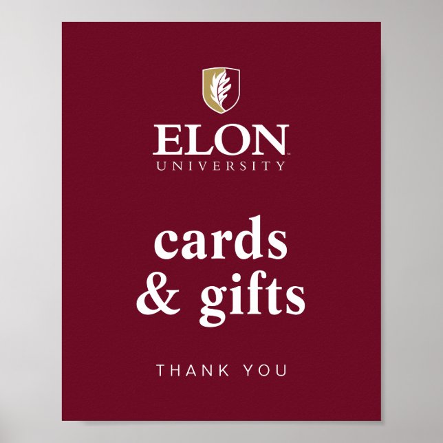 Affiche Diplôme de l'Université Elon (Devant)
