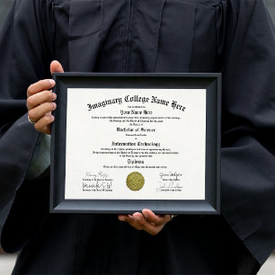 Affiche Diplôme de l'Université ou du Collège, reproductio