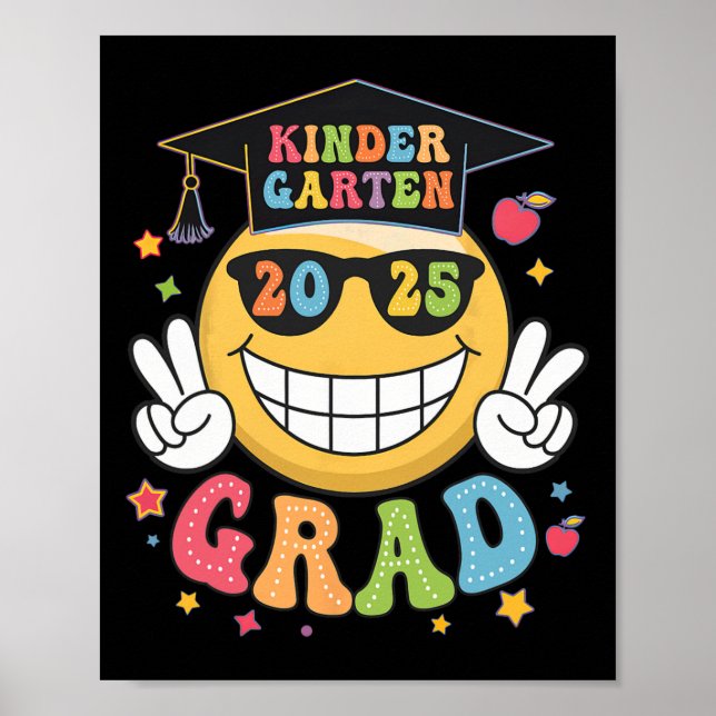 Affiche Diplômé de maternelle groovy Joyeuse remise des di (Devant)