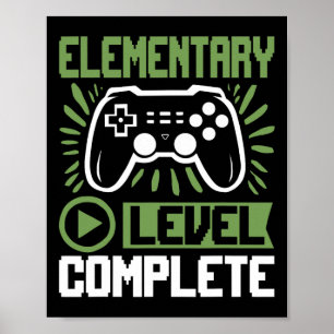 Affiche Diplômé de niveau élémentaire Gamer Cl de 2025