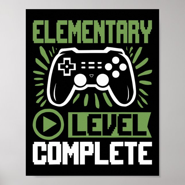 Affiche Diplômé de niveau élémentaire Gamer Cl de 2025 (Devant)
