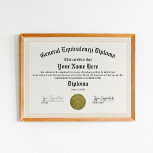 Affiche Diplôme d'équivalence générale, lycée et école mat