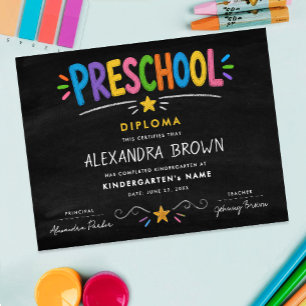 Affiche Diplôme d'étoile de remise de diplôme préscolaire