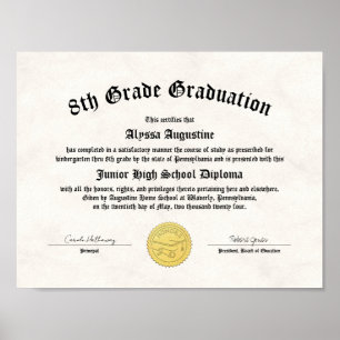 Affiche Diplôme d'études à domicile de 5e année