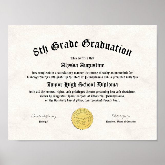 Affiche Diplôme d'études à domicile de 5e année (Devant)