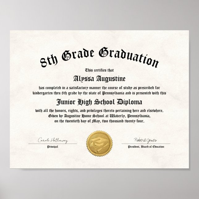 Affiche Diplôme d'études à domicile de 5e année de 8e anné (Devant)