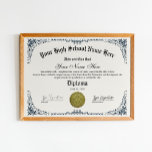 Affiche Diplôme d'études secondaires, certificat GED<br><div class="desc">Célébrez les réalisations académiques grâce à notre diplôme d'études secondaires personnalisé avec l'imitation du sceau doré et des signatures manuscrites. Diplôme encadré bleu avec un look authentique et unique pour mettre en valeur votre réussite. Adapté aux diplômés, ce certificat ajoute une touche de prestige à la cérémonie de remise des...</div>