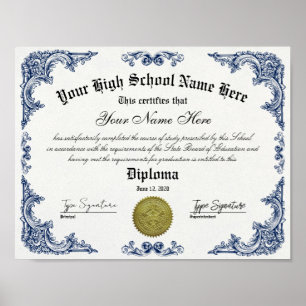 Affiche Diplôme d'études secondaires, certificat GED