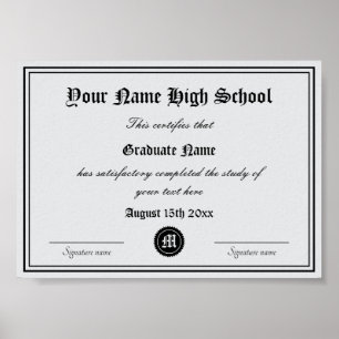 Affiche Diplôme d'études secondaires modèle officiel de ce