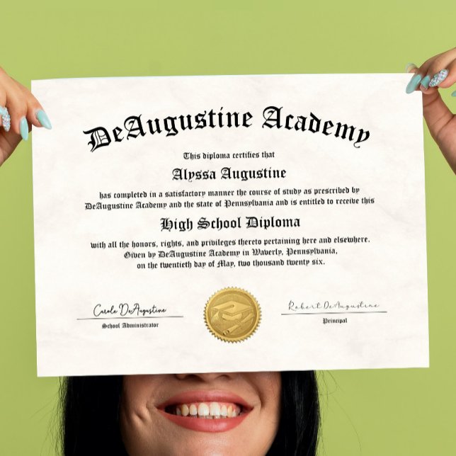 Affiche Diplôme d'études secondaires pour l'enseignement à (Créateur téléchargé)