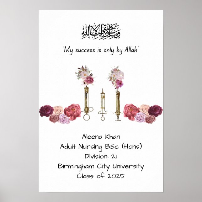 Affiche Diplôme d'infirmière diplômée (Devant)